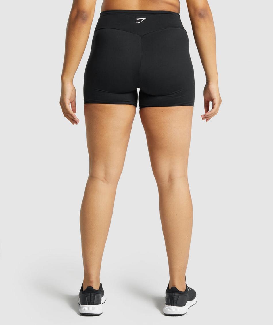 Szorty Damskie Gymshark Treningowe Czarne | PL 2371ZUT